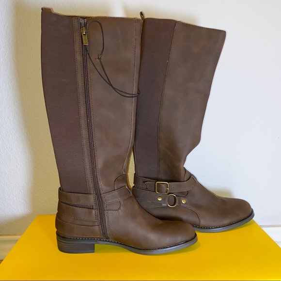 Kenneth Cole Reaction Brown Riding Boots - Picture 2 of 9